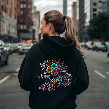 Floral Feline Hoodie