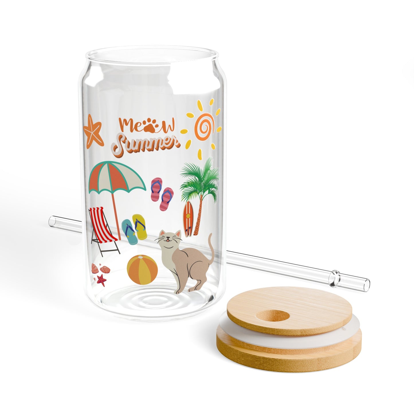 Meow Summer Sipper Glass