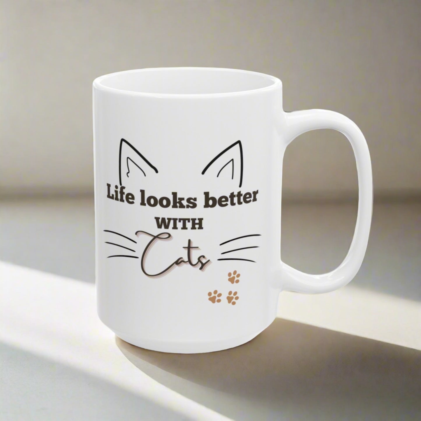 Life Looks Better with Cats Mug