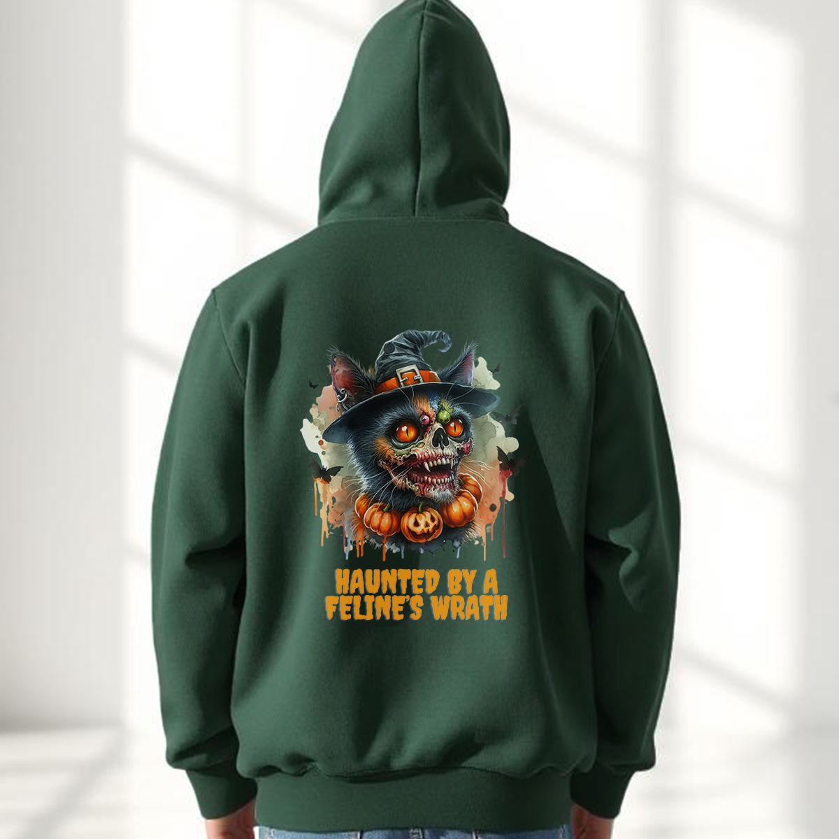 Haunted by a Feline's Wrath Halloween Hoodie