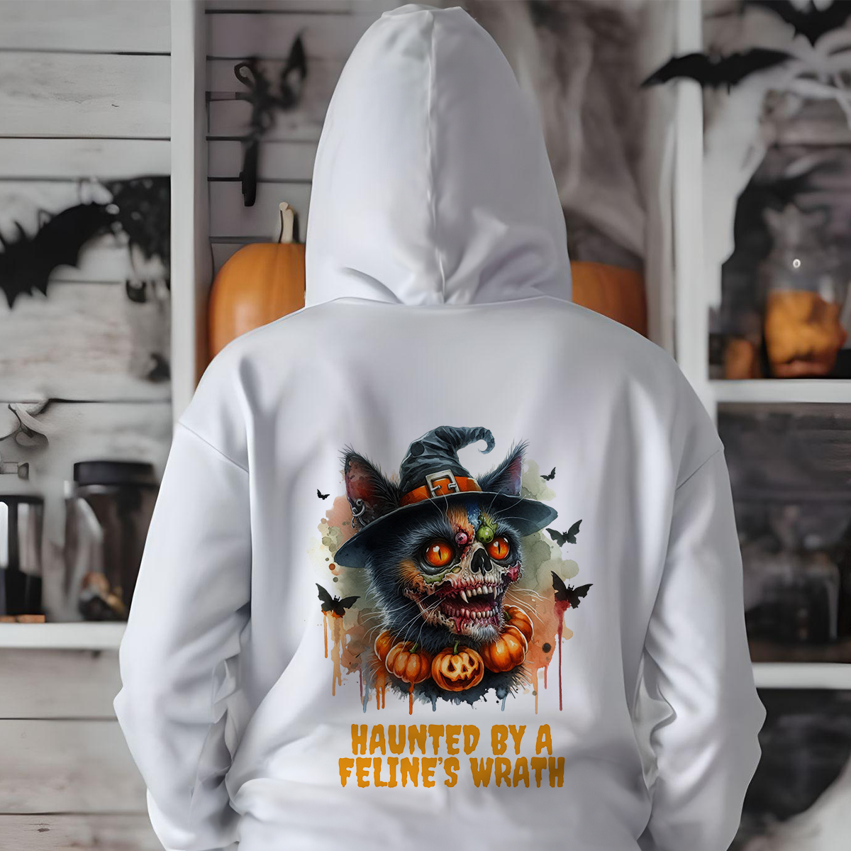 Haunted by a Feline's Wrath Halloween Hoodie