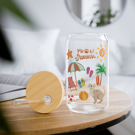 Meow Summer Sipper Glass