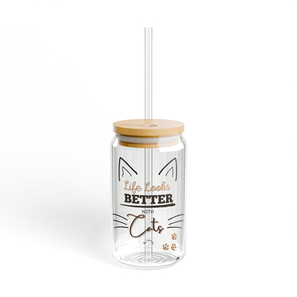 Life Looks Better with Cats Sipper Glass