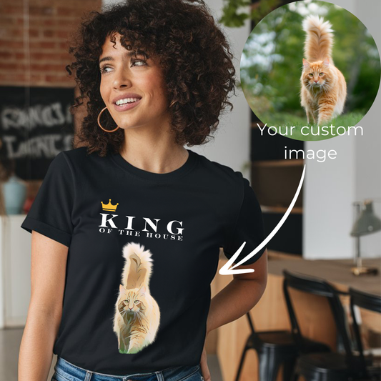 Cartoonified King of the House Custom Cat T-Shirt