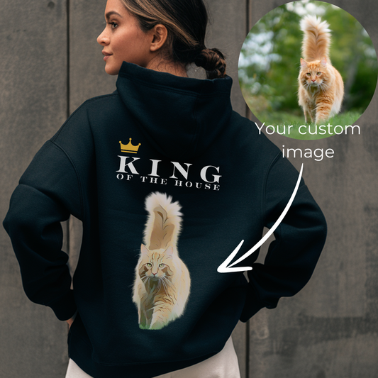 Cartoonified King of the House Custom Cat Hoodie